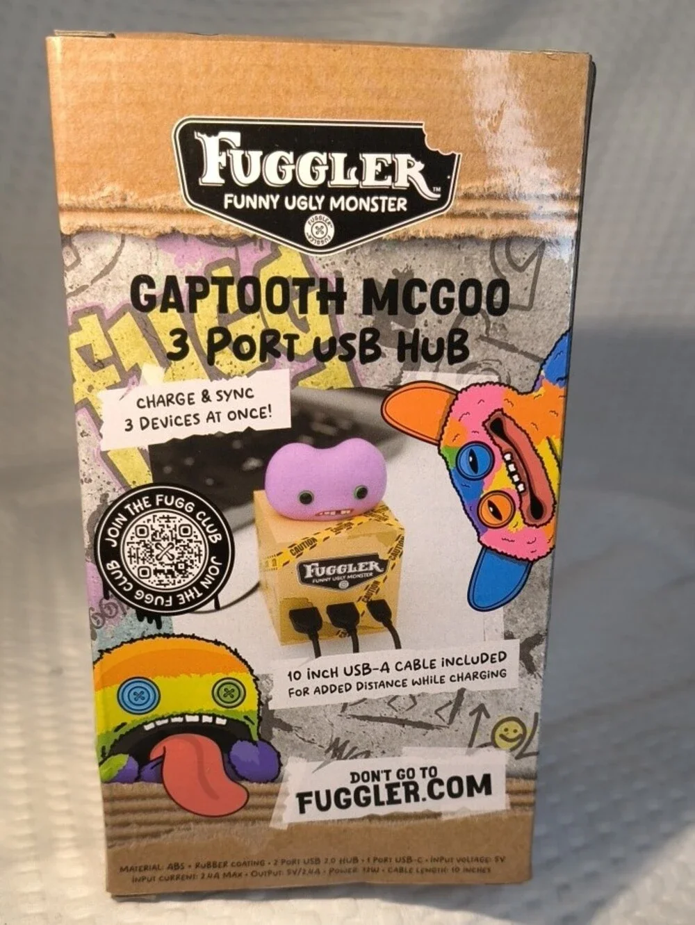 Gaptooth McGoo Purple & Yellow 3-Port USB Hub